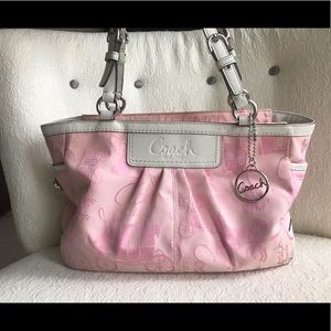 Pink Coach Purse with Leather Straps